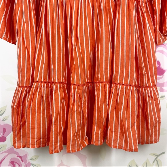NEW Free People Lola Embroidered Capri Orange Mini Dress L - Picture 14 of 16